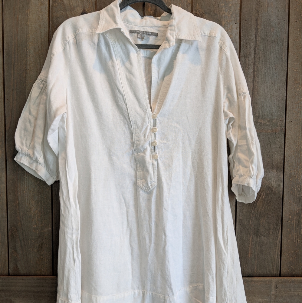 Zara White Linen Top